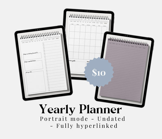 Yearly Digital Planner 2024 - Portrait mode