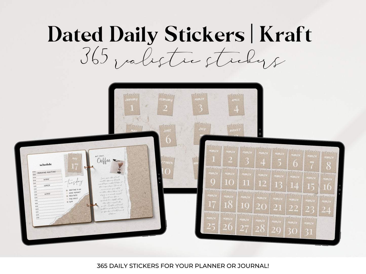 365 Dated Daily Stickers Kraft - Ware of Stockholm