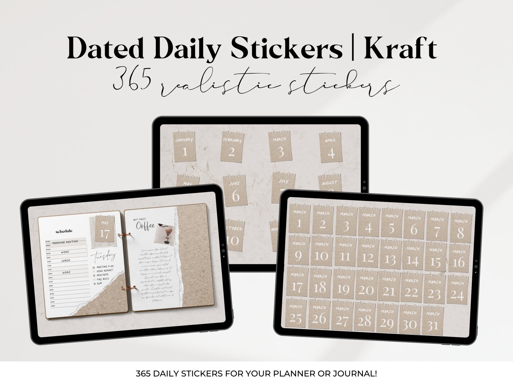 365 Dated Daily Stickers Kraft - Ware of Stockholm