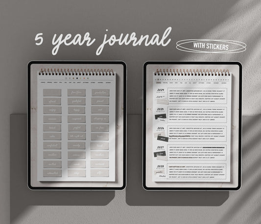 Digital 5 Year Journal - 2024-2028 - White - Ware of Stockholm